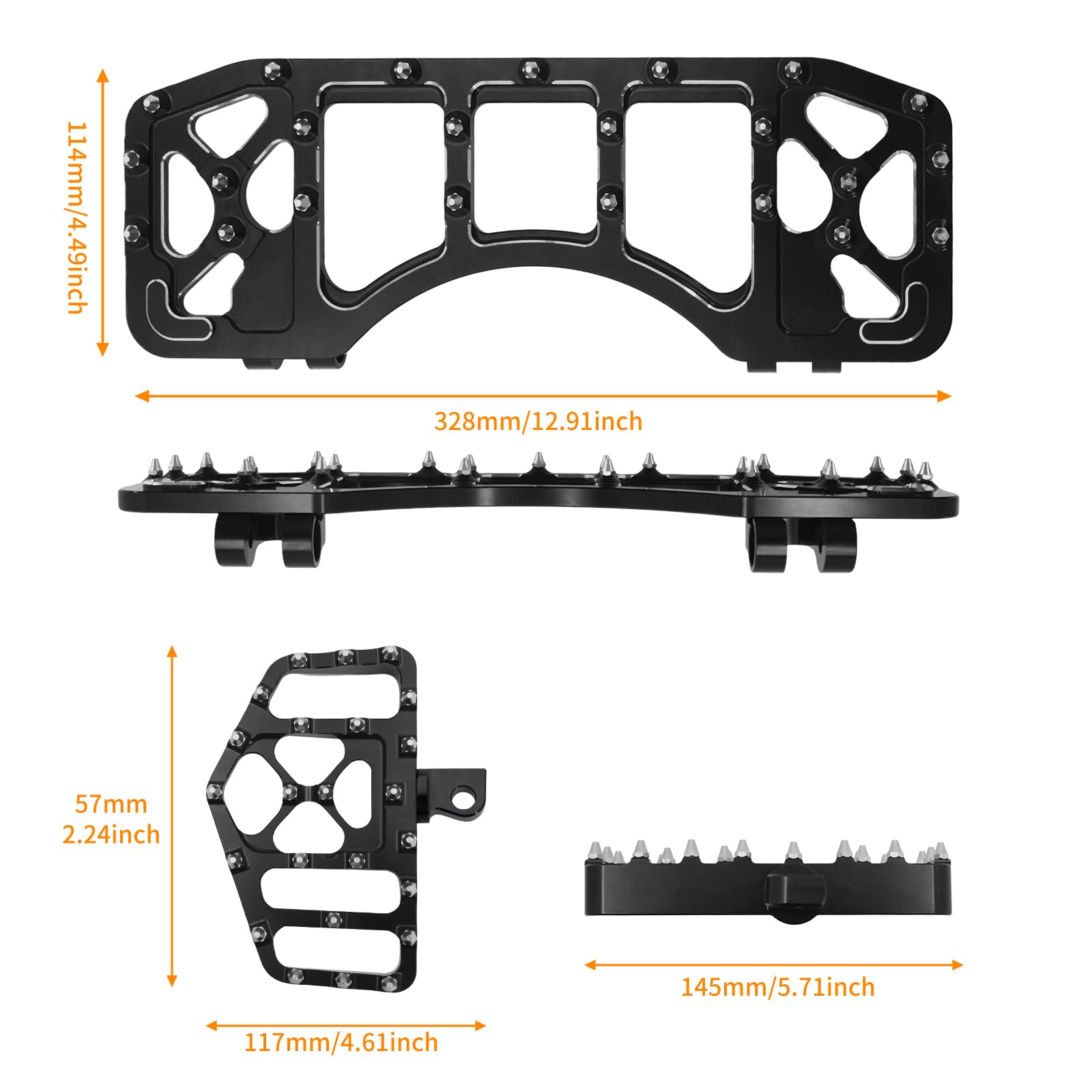 Amazon | HCmotorku オートバイフロアボードセット ドライバー助手席
